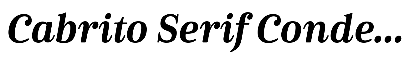 Cabrito Serif Condensed Black Italic